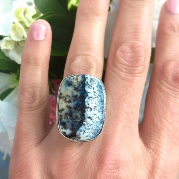 Larimar inc Jewelry - ♥️Dendritic Opal Yellowstone River Gemstone Ring